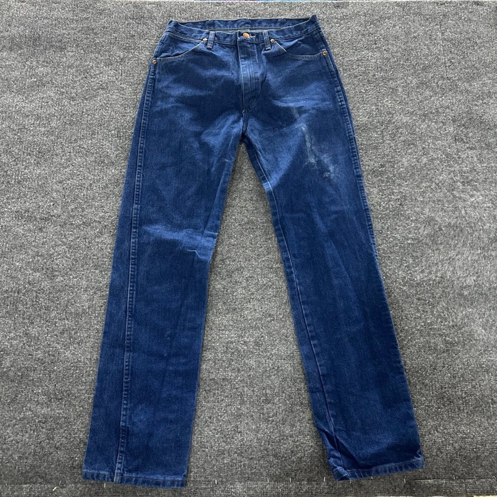 Wrangler Jeans Mens Size 33x34 Blue Cowboy Cut 13MWZPW Regular Fit Straight Leg